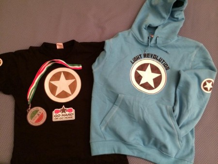 LIGHT REVOLUTION black T-shirt and sweater